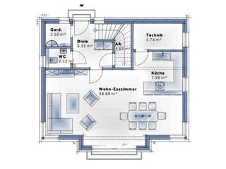 Fertighaus Family Emotion von Vario-Haus - Deutschland Schlüsselfertig ab 384470€, Satteldach-Klassiker Grundriss 1
