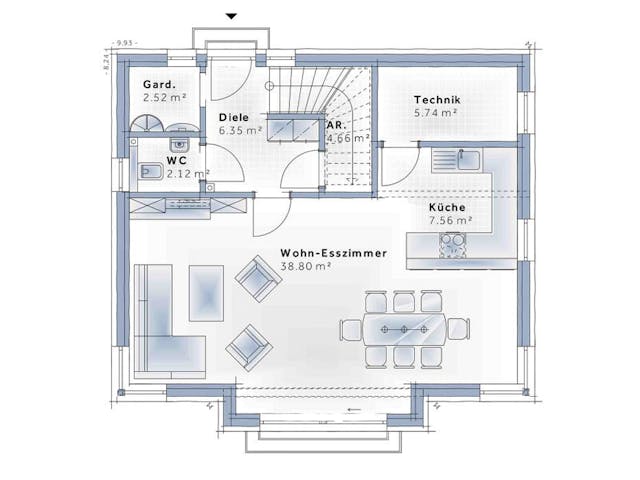 Fertighaus Family Emotion von Vario-Haus - Österreich Schlüsselfertig ab 345310€, Satteldach-Klassiker Grundriss 1