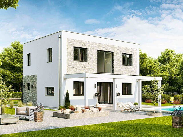 Fertighaus Family Flex von Vario-Haus - Deutschland Schlüsselfertig ab 372300€, Cubushaus Außenansicht 1