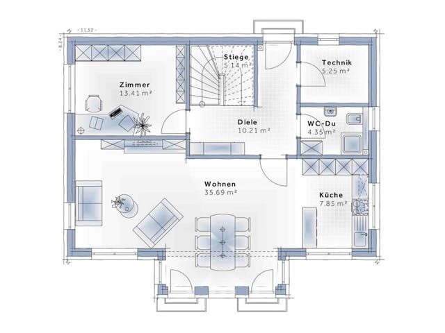 Fertighaus Family Life von Vario-Haus - Deutschland Schlüsselfertig ab 431730€, Stadtvilla Grundriss 1
