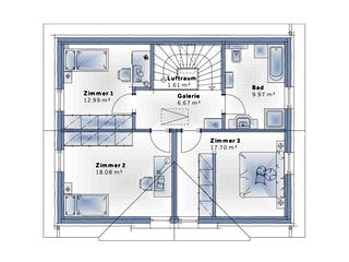 Fertighaus Family Open von Vario-Haus - Österreich Schlüsselfertig ab 354340€, Satteldach-Klassiker Grundriss 2