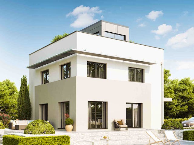 Fertighaus New Design SkyView von Vario-Haus - Deutschland Schlüsselfertig ab 491410€, Cubushaus Außenansicht 1