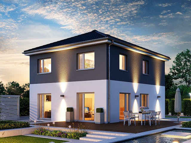 Fertighaus Villa 133 von Hanse Haus Schlüsselfertig ab 390251€, Stadtvilla Außenansicht 1