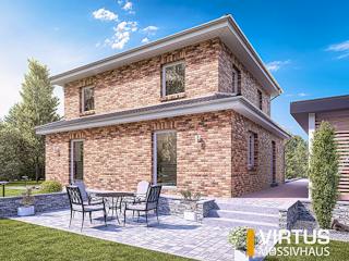 Massivhaus Toskanavilla V140 von Virtus Massivhaus Schlüsselfertig ab 248900€, Stadtvilla Außenansicht 1