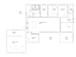 Fertighaus Bungalow Walmdach 167 von LUXHAUS Schlüsselfertig ab 497000€, Bungalow Grundriss 1