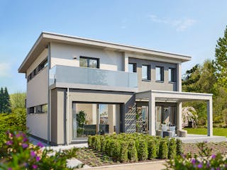 Fertighaus Ausstellungshaus Fellbach Stadtvilla von WeberHaus Schlüsselfertig ab 525000€, Stadtvilla Außenansicht 1