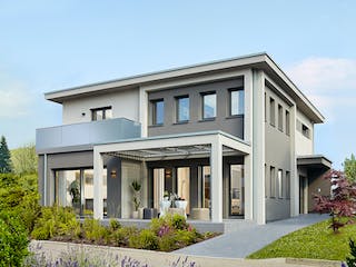 Fertighaus Ausstellungshaus Fellbach Stadtvilla von WeberHaus Schlüsselfertig ab 525000€, Stadtvilla Außenansicht 2