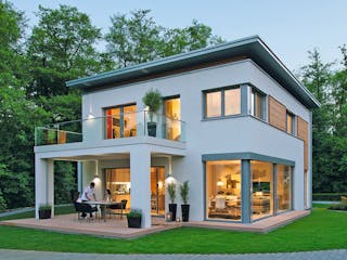 Fertighaus Ausstellungshaus Rheinau-Linx CityLife 700 von WeberHaus Schlüsselfertig ab 410000€, Cubushaus Außenansicht 2