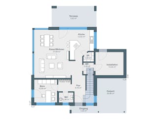 Fertighaus Ausstellungshaus Rheinau-Linx CityLife 700 von WeberHaus Schlüsselfertig ab 410000€, Cubushaus Grundriss 1