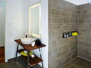 Fertighaus Ausstellungshaus Rheinau-Linx Jubiläumshaus von WeberHaus Schlüsselfertig ab 695000€, Pultdachhaus Innenansicht 12