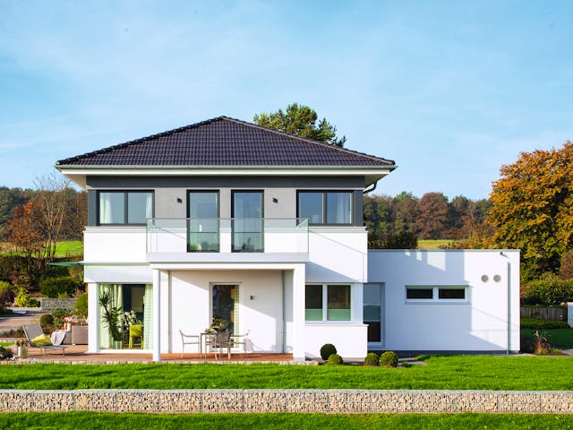 Fertighaus Ausstellungshaus Wenden CityLife 700 von WeberHaus Schlüsselfertig ab 489000€, Stadtvilla Außenansicht 1