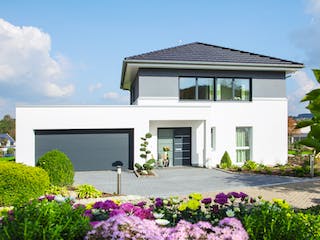 Fertighaus Ausstellungshaus Wenden CityLife 700 von WeberHaus Schlüsselfertig ab 489000€, Stadtvilla Außenansicht 2