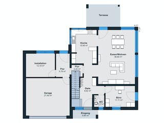 Fertighaus Ausstellungshaus Wenden CityLife 700 von WeberHaus Schlüsselfertig ab 489000€, Stadtvilla Grundriss 1