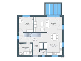 Fertighaus Jubiläumshaus Balance 355 von WeberHaus Schlüsselfertig ab 348650€, Satteldach-Klassiker Grundriss 1