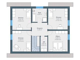 Fertighaus Kundenhaus Balance 300 von WeberHaus Schlüsselfertig ab 388300€, Satteldach-Klassiker Grundriss 2
