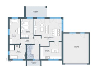 Fertighaus Kundenhaus Balance 400 von WeberHaus Schlüsselfertig ab 558770€, Cubushaus Grundriss 1