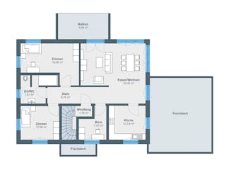 Fertighaus Kundenhaus Balance 400 von WeberHaus Schlüsselfertig ab 558770€, Cubushaus Grundriss 2