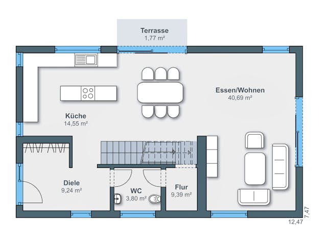 Fertighaus Kundenhaus Friemert sunshine 310 von WeberHaus Schlüsselfertig ab 360560€, Satteldach-Klassiker Grundriss 1 Fertighaus Kundenhaus Friemert sunshine 310 von WeberHaus Schlüsselfertig ab 360560€, Satteldach-Klassiker Grundriss 1
