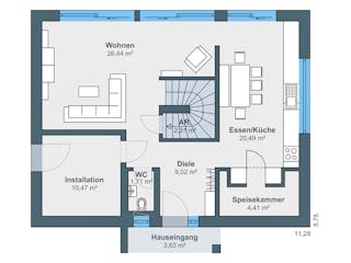 Fertighaus Kundenhaus Heinemann - generation5.5 Haus 150 von WeberHaus Schlüsselfertig ab 356000€, Grundriss 1