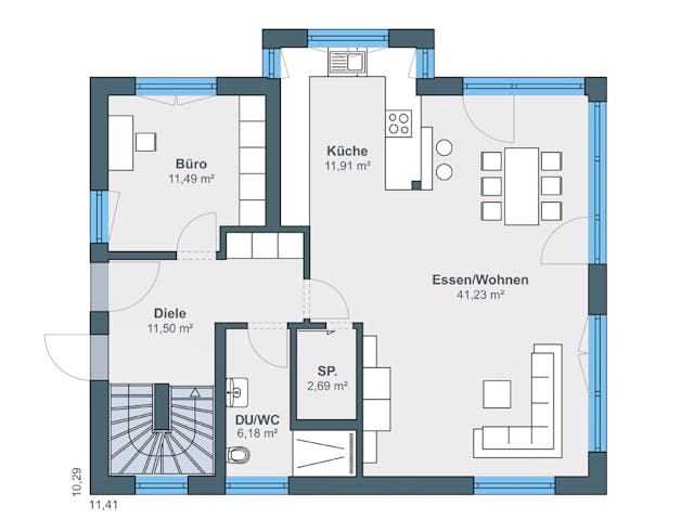 Fertighaus Kundenhaus Jungmann - generation5.5 Haus 200 von WeberHaus Schlüsselfertig ab 361500€, Grundriss 1