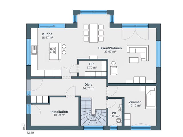 Fertighaus Kundenhaus Karg von WeberHaus Schlüsselfertig ab 525000€, Stadtvilla Grundriss 1