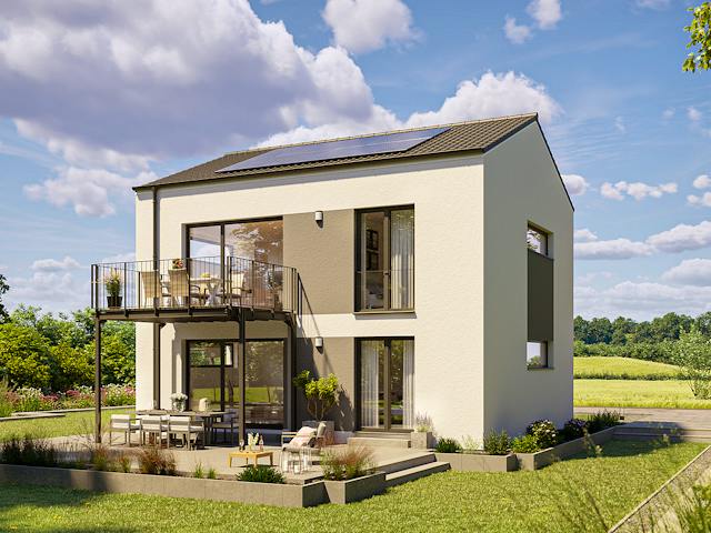 Fertighaus newLife mit zwei Wohneinheiten von WeberHaus Schlüsselfertig ab 413992€, Satteldach-Klassiker Außenansicht 1