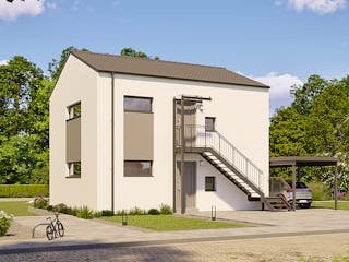 Fertighaus newLife mit zwei Wohneinheiten von WeberHaus Schlüsselfertig ab 408850€, Satteldach-Klassiker Außenansicht 2