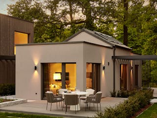 Fertighaus Option Bungalow mit Satteldach offen bis First von WeberHaus Schlüsselfertig ab 199000€, Bungalow Außenansicht 2