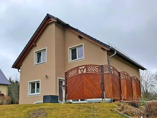 Massivhaus Einfamilienhaus 343 von WEIOTT-Massiv-Haus, Satteldach-Klassiker Außenansicht 1