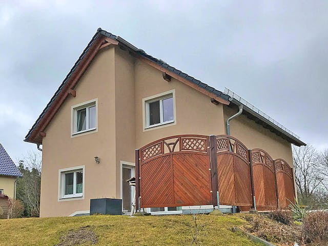Massivhaus Einfamilienhaus 343 von WEIOTT-Massiv-Haus, Satteldach-Klassiker Außenansicht 1