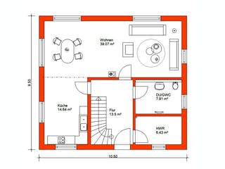 Massivhaus Einfamilienhaus 369 von WEIOTT-Massiv-Haus, Satteldach-Klassiker Grundriss 1