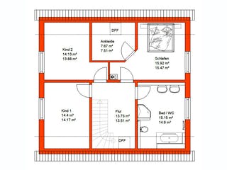 Massivhaus Einfamilienhaus 369 von WEIOTT-Massiv-Haus, Satteldach-Klassiker Grundriss 2