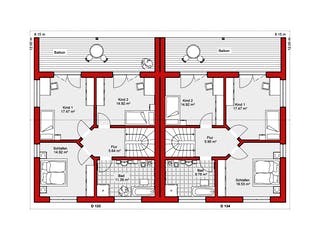 Fertighaus EDITION D 133/134 von WOLF-HAUS Schlüsselfertig ab 401842€, Satteldach-Klassiker Grundriss 2