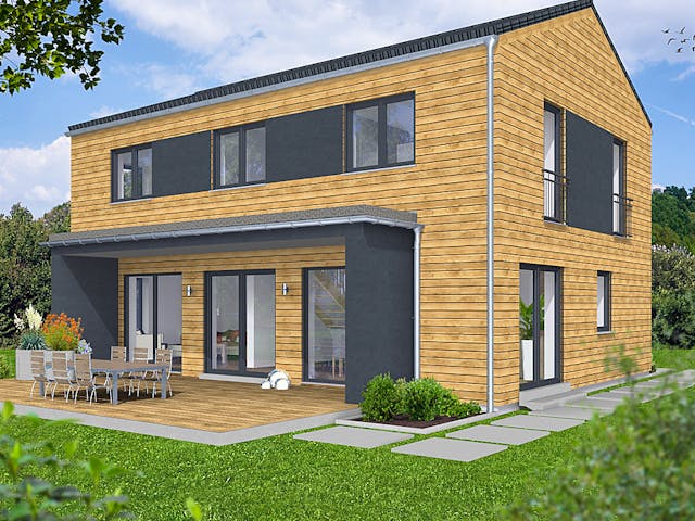 Fertighaus EDITION S 141 von WOLF-HAUS Schlüsselfertig ab 398883€, Satteldach-Klassiker Außenansicht 1