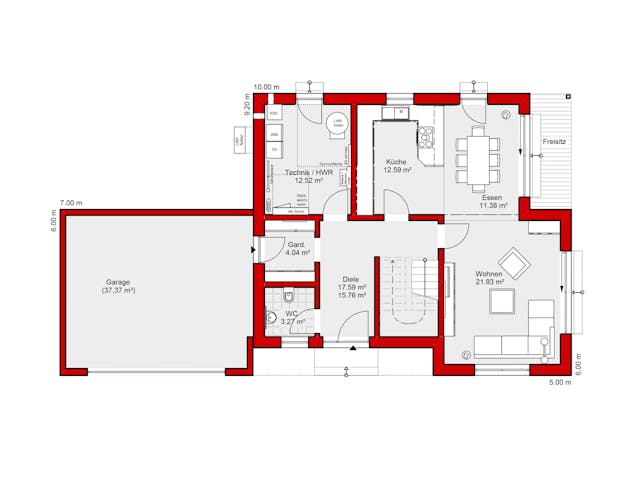 Fertighaus EDITION S 150 von WOLF-HAUS Schlüsselfertig ab 465336€, Stadtvilla Grundriss 1