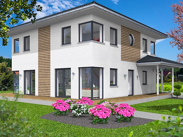 Fertighaus EDITION S 156 von WOLF-HAUS Schlüsselfertig ab 463574€, Stadtvilla Außenansicht 1