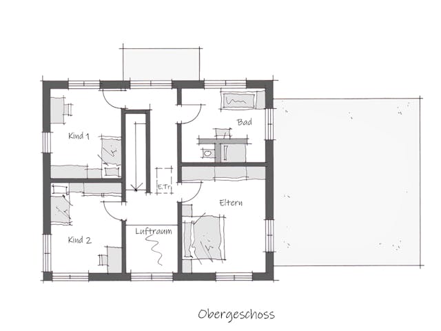 Fertighaus Einfamilienhaus Niederbayern von Wolf System, Stadtvilla Grundriss 2