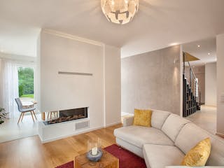 Fertighaus Musterhaus Poing von Wolf System, Pultdachhaus Innenansicht 1