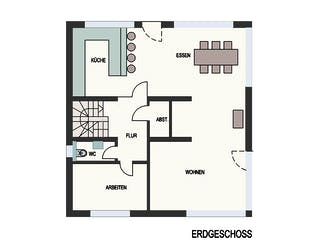 Fertighaus Haus Körting von Wiese und Heckmann, Satteldach-Klassiker Grundriss 1