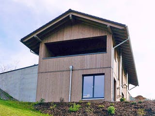 Fertighaus Haus Sprakel von Wiese und Heckmann, Satteldach-Klassiker Außenansicht 2
