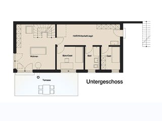 Fertighaus Haus Sprakel von Wiese und Heckmann, Satteldach-Klassiker Grundriss 1
