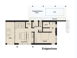Fertighaus Haus Sprakel von Wiese und Heckmann, Satteldach-Klassiker Grundriss 2