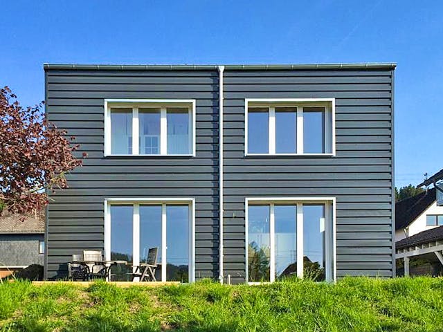 Fertighaus Haus Trojan von Wiese und Heckmann, Cubushaus Außenansicht 1 Fertighaus Haus Trojan von Wiese und Heckmann, Cubushaus Außenansicht 1