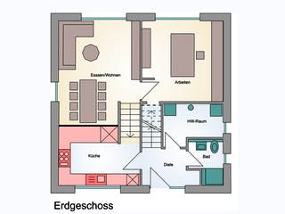 Fertighaus Haus Trojan von Wiese und Heckmann, Cubushaus Grundriss 1