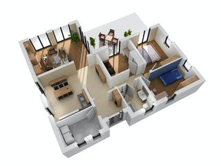 Massivhaus Bungalow BGL 122 von Ytong Bausatzhaus, Bungalow Grundriss 2