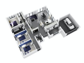 Massivhaus Bungalow BGL 168 von Ytong Bausatzhaus, Bungalow Grundriss 2