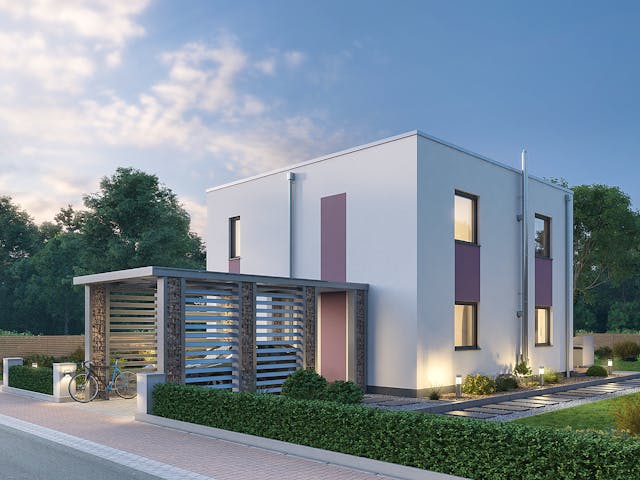 Massivhaus Einfamilienhaus BHS 122 von Ytong Bausatzhaus, Cubushaus Außenansicht 1 Massivhaus Einfamilienhaus BHS 122 von Ytong Bausatzhaus, Cubushaus Außenansicht 1