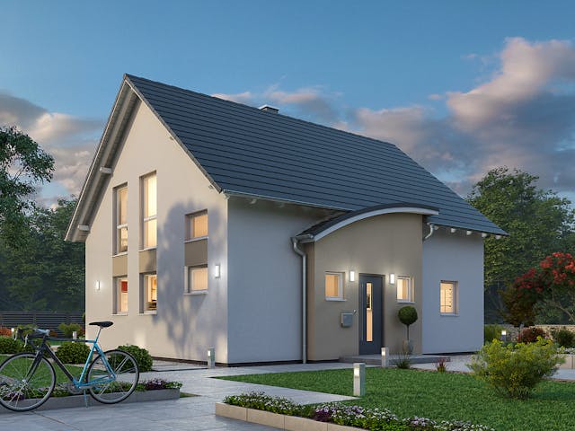 Massivhaus Einfamilienhaus EFH 124 von Ytong Bausatzhaus, Satteldach-Klassiker Außenansicht 1