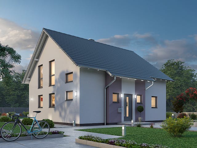 Massivhaus Einfamilienhaus EFH 136 von Ytong Bausatzhaus, Satteldach-Klassiker Außenansicht 1 Massivhaus Einfamilienhaus EFH 136 von Ytong Bausatzhaus, Satteldach-Klassiker Außenansicht 1