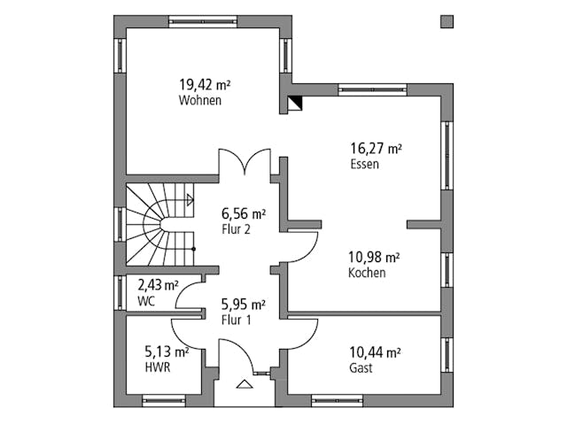 Massivhaus Einfamilienhaus EFH 147 von Ytong Bausatzhaus, Satteldach-Klassiker Grundriss 1